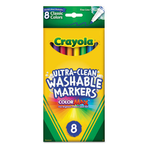 Ultra-clean Washable Markers, Fine Bullet Tip, Classic Colors, 8-pack