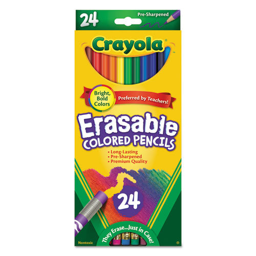 Erasable Color Pencil Set, 3.3 Mm, 2b (#1), Assorted Lead-barrel Colors, 24-pack