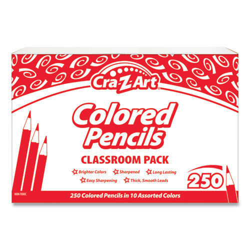 Colored Pencils, 10 Assorted Lead-barrel Colors, 250-set