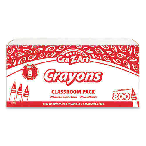 Crayons, 8 Assorted Colors, 800-pack