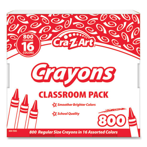 Crayons, 16 Assorted Colors, 800-pack