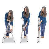 Aluminum Step Stool Ladder, 2-step, 225 Lb Capacity, 18.5w X 23.5 Spread X 38.5h, Silver