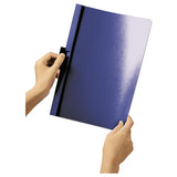 Vinyl Duraclip Report Cover, Letter, Holds 60 Pages, Clear-dark Blue, 25-box