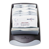 Visifix Desk Business Card File, Holds 200 4 1-8 X 2 7-8 Cards, Graphite-black