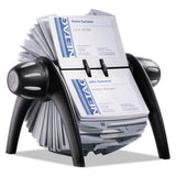 Visifix Flip Rotary Business Card File, Holds 400 4 1-8 X 2 7-8 Cards, Black-sr