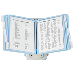 Sherpa Style Desk-mount Reference System, 20 Sheet Capacity, Blue-gray