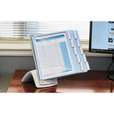 Sherpa Style Desk-mount Reference System, 20 Sheet Capacity, Blue-gray