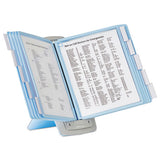 Sherpa Style Desk-mount Reference System, 20 Sheet Capacity, Blue-gray