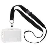 Id-security Card Holder Set, Vertical-horizontal, Lanyard, Clear, 10-pack