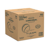 Concorde Non-laminated Foam Plate, 3-compartment, 10.25" Dia, White, 125-pack, 4 Packs-carton