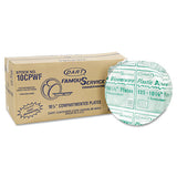 Famous Service Plastic Dinnerware, Plate, 3-comp, 10 1-4" Dia, White, 500-carton