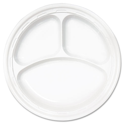Famous Service Plastic Dinnerware, Plate, 3-comp, 10 1-4