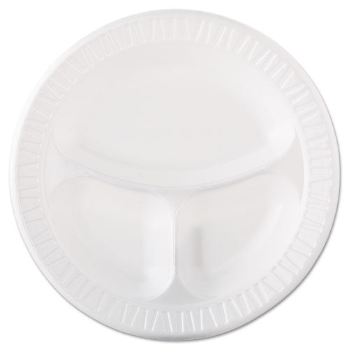 Laminated Foam Dinnerware, Plate, 3-comp, 10 1-4