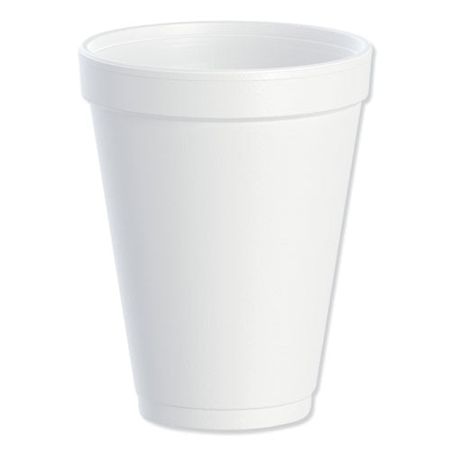 Foam Drink Cups, 12oz, White, 25-bag, 40 Bags-carton