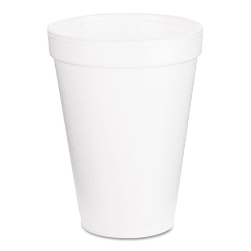 Foam Drink Cups, 12oz, White, 1000-carton