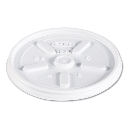 Plastic Lids For Foam Cups, Bowls And Containers, Vented, Fits 6-14 Oz, White, 1,000-carton