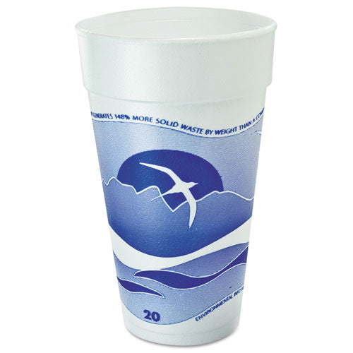 Horizon Foam Cup, Hot-cold, 20oz., Printed, Blueberry-white, 25-bag, 20-ct