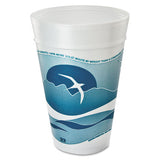 Horizon Hot-cold Foam Drinking Cups, 32oz, Teal-white, 16-bag, 25 Bags-carton