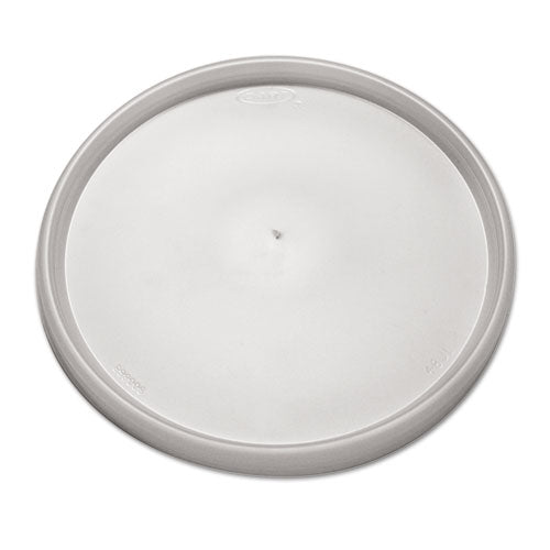 Plastic Lids For Foam Containers, Flat, Vented, Fits 24-32 Oz, Translucent, 500-carton