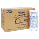 Concorde Foam Plate, 6" Dia, White, 1000-carton