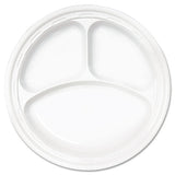 Famous Service Plastic Dinnerware, Plate, 6" Dia, White, 125-pack