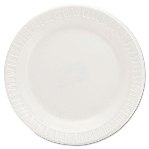 Quiet Classic Laminated Foam Dinnerware Plates, 6 Inches, White, Round, 125-pack