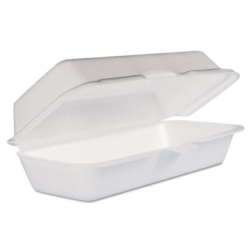 Foam Hot Dog Container-hinged Lid, 7-1-1 X3-4-5x2-3-10, White,125-bag, 4 Bags-ct