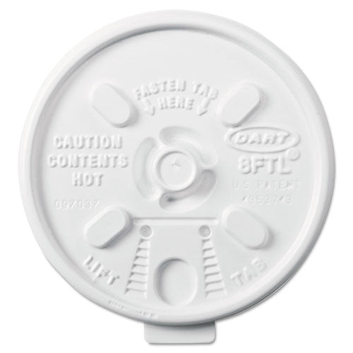 Lift N' Lock Plastic Hot Cup Lids, 6-10oz Cups, White, 1000-carton
