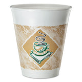 Cafe G Foam Hot-cold Cups, 8 Oz, Brown-green-white, 25-pack
