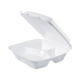 Insulated Foam Hinged Lid Containers, 3-compartment, 9 X 9.4 X 3, White, 200-pack, 2 Packs-carton