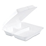 Foam Hinged Lid Container, 1-comp, 9 X 9 2-5 X 3, White, 100-bag, 2 Bag-carton