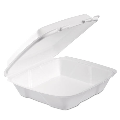 Foam Hinged Lid Container, 1-comp, 9 X 9 2-5 X 3, White, 100-bag, 2 Bag-carton
