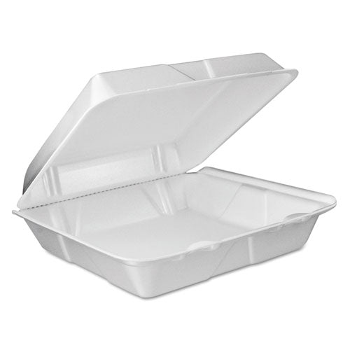 Foam Vented Hinged Lid Containers, 9w X 9 2-5d X 3h, White, 100-pk, 2 Pk-ct
