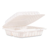 Proplanet Hinged Lid Containers, 3-compartment, 9 X 8.75 X 3, White, Plastic, 150/carton