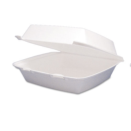 Carryout Food Container, Foam Hinged 1-comp, 9 1-2 X 9 1-4 X 3, 200-carton