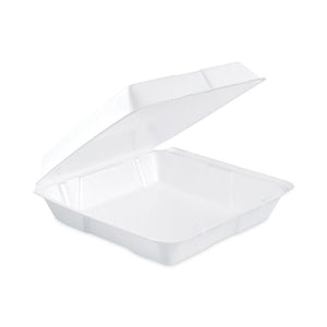 Insulated Foam Hinged Lid Containers, 1-compartment, 9.3 X 9.5 X 3, White, 200-pack, 2 Packs-carton