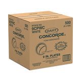 Concorde Non-laminated Foam Plate, 3-compartment, 9" Dia, 125-pack, 4 Packs-carton