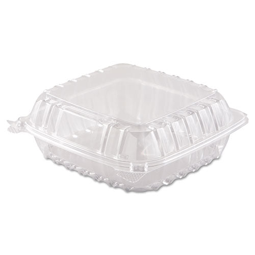 Clearseal Hinged-lid Plastic Containers, 8 3-10 X 8 3-10 X 3, Clear, 250-carton