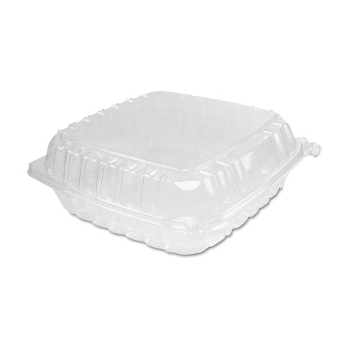 Clearseal Plastic Hinged Container, Large, 9x9-1-2x3, Clear, 100-bag