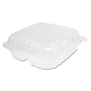 Clearseal Plastic Hinged Container, 3-comp, 9 X 9-1-2 X 3, 100-bag, 2 Bags-ct