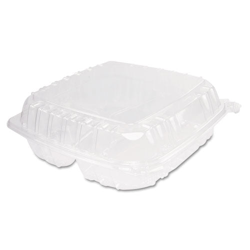 Clearseal Plastic Hinged Container, 3-comp, 9 X 9-1-2 X 3, 100-bag, 2 Bags-ct