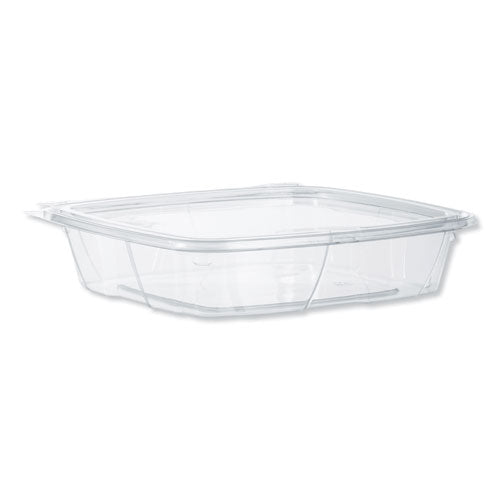 Safeseal Tamper-resistant, Tamper-evident Deli Containers With Flat Lid, 35 Oz, 7.9 X 8.8 X 1.8, Clear, 200-carton