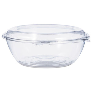 Tamper-resistant, Tamper-evident Bowls With Dome Lid, 48 Oz, 8.9" Diameter X 3.4"h, Clear, 100-carton