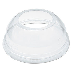 Open-top Dome Lid For 16-24 Oz Plastic Cups, Clear, 1.9"dia Hole, 1000-carton