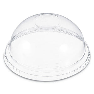 Plastic Dome Lid, No-hole, Fits 9-22 Oz. Cups, Clear, 100-sleeve, 10 Sleeves-carton