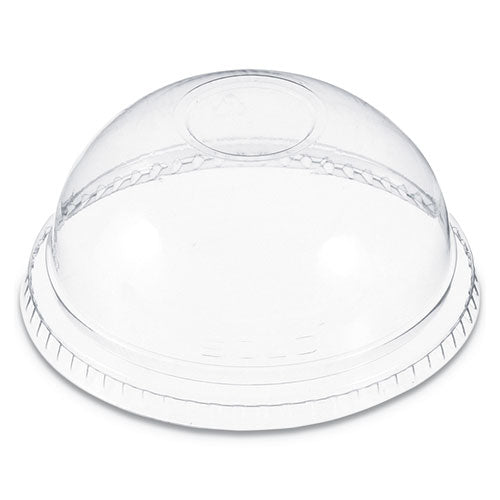 Plastic Dome Lid, No-hole, Fits 9-22 Oz. Cups, Clear, 100-sleeve, 10 Sleeves-carton