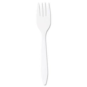 Style Setter Mediumweight Plastic Forks, White, 1000-carton