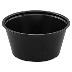 Polystyrene Portion Cups, 2 Oz, Black, 250-bag, 10 Bags-carton
