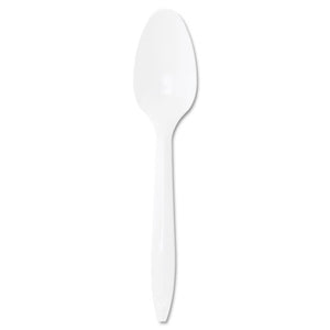 Style Setter Mediumweight Plastic Teaspoons, White, 1000-carton