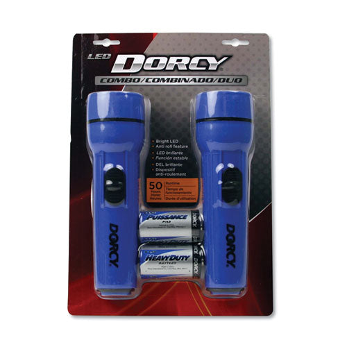 Led Flashlight Pack, 1 D Battery (included), Blue, 2-pack